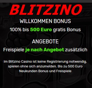 Blitzino Willkommen Bonus